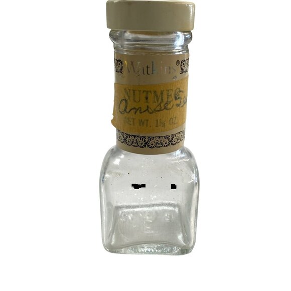Vintage Watkins Nutmeg Glass Spice Bottle 1.4 Oz - Picture 1 of 9